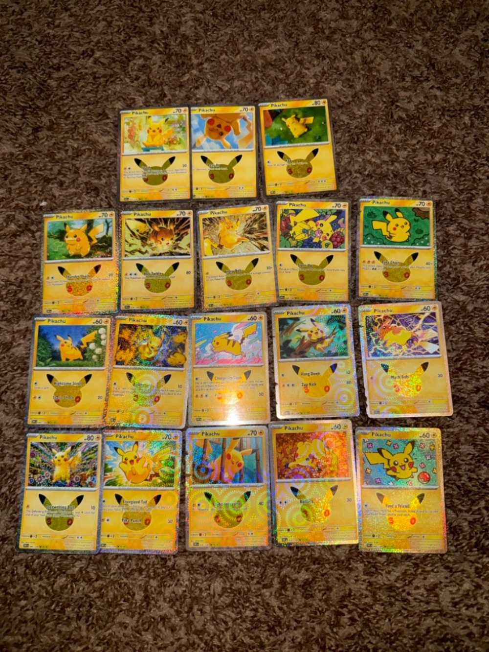 18/30 Pokemon 30th Anniversary Pikachu Holo Cards